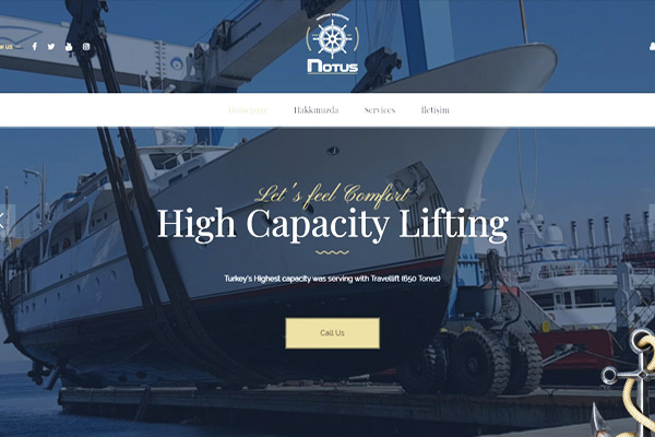 Notus Yacht  Website
